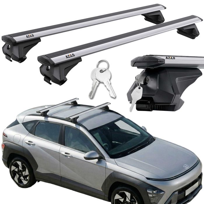 Bagażnik dachowy aluminiowy relingi zintegrowane AZILO EMC SILVER WING 110