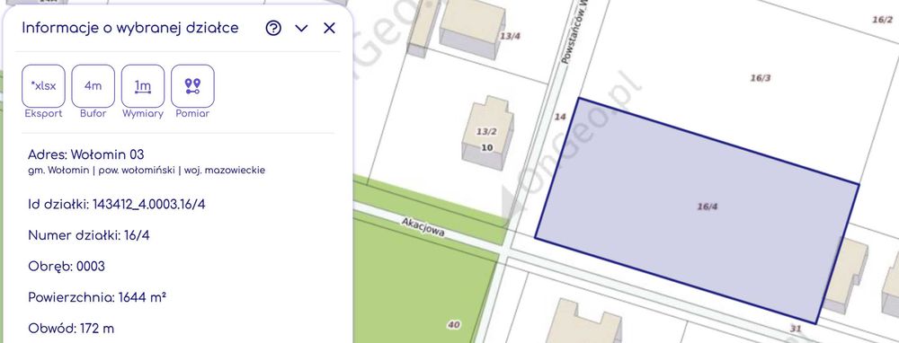 Działka 1650 metrów pod dwa domy lub blizniak