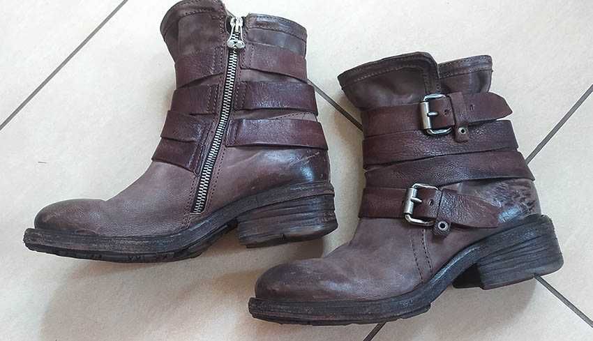 buty, botki, A.S.98, skórzane, rozmiar 38