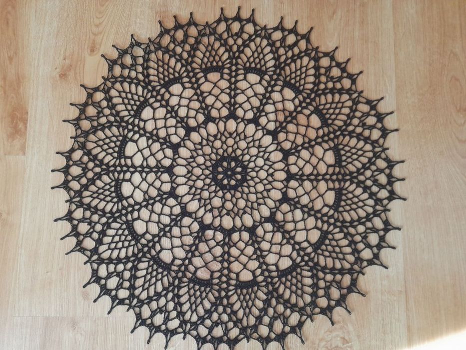 Serwetka szydełkowa 50cm czarna