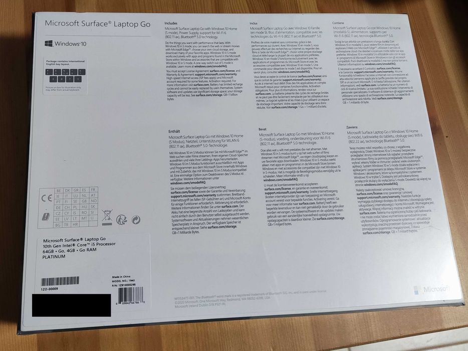 Microsoft Laptop Surface Go i5/4GB ram/256GB ssd, Windows 11