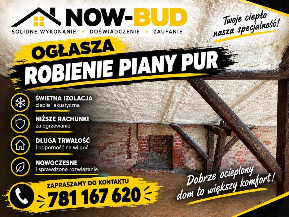Usługa ocieplania pianą PUR Now-Bud