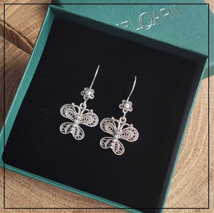 Filigranowe kolczyki Telkari motyle – Srebro 925