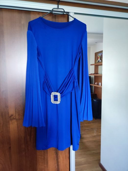 Sukienka elegancka L niebieska