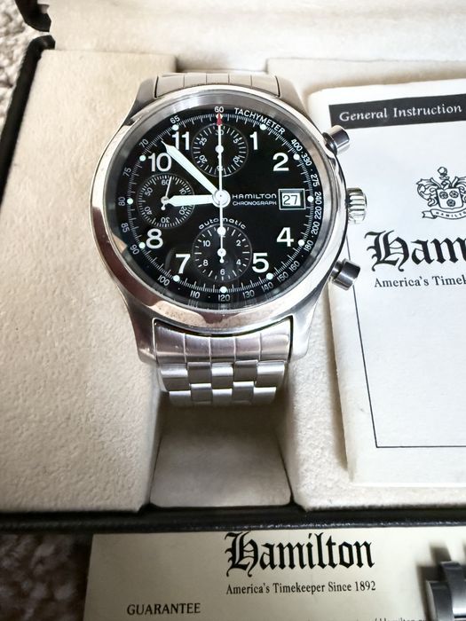 Чоловічий годинник Hamilton Khaki Field Chronograph 40 мм Valjoux 7750