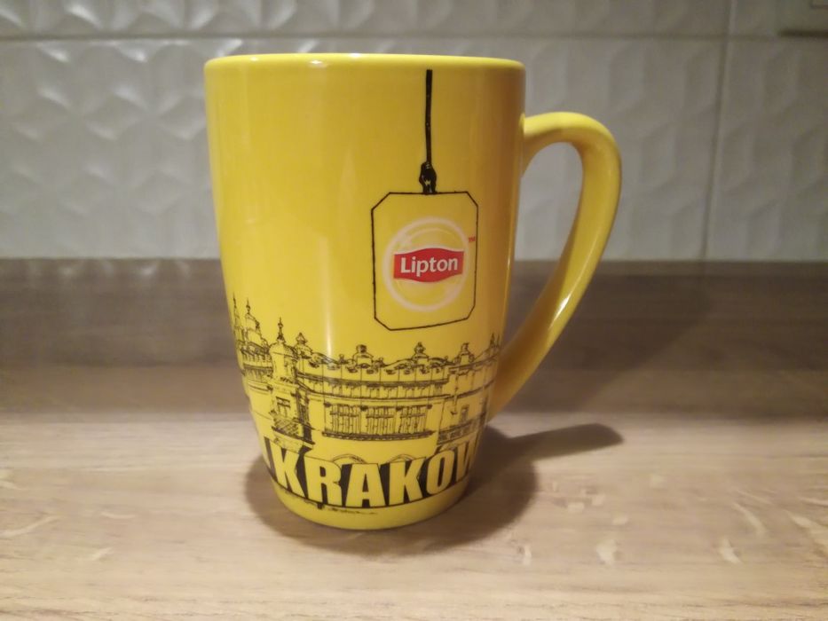 kubek lipton kraków żółty kolekcjonerski