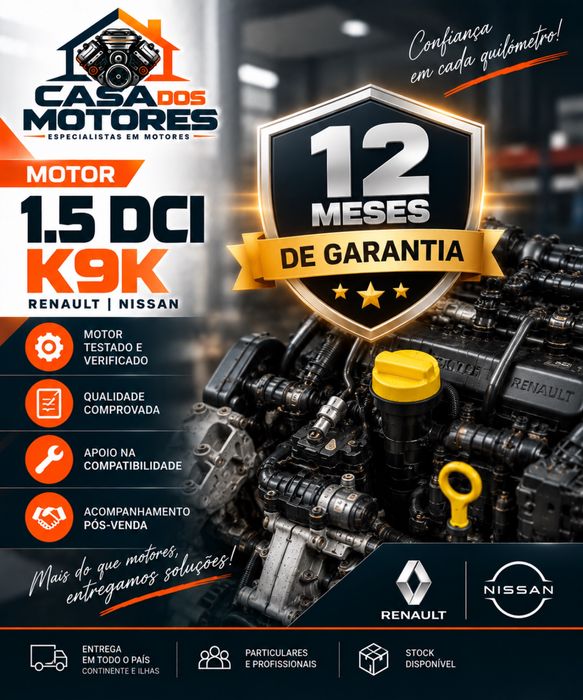 Motor 1.5 DCI K9K Renault Nissan 12 Meses Garantia