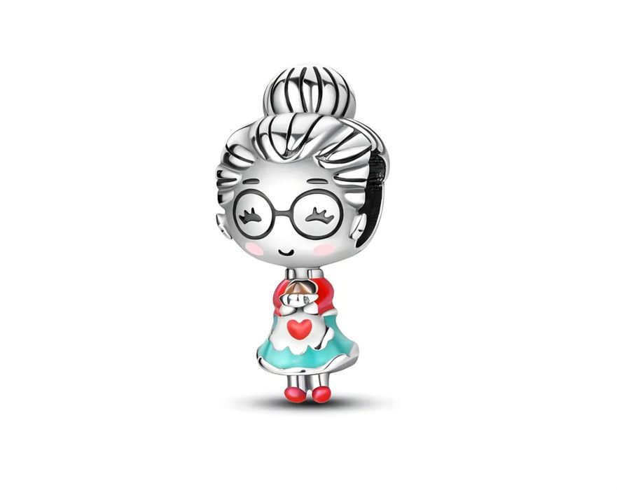 Dzień Babci - Prezent Charms do bransoletki w ozdobnym pudełku