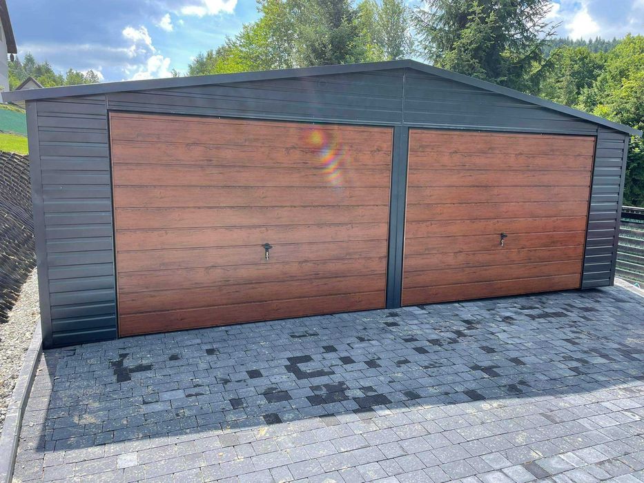 Garaż blaszany 7x6 Wzmocniony Profilami. PRODUCENT SZYBKA REALIZACJA