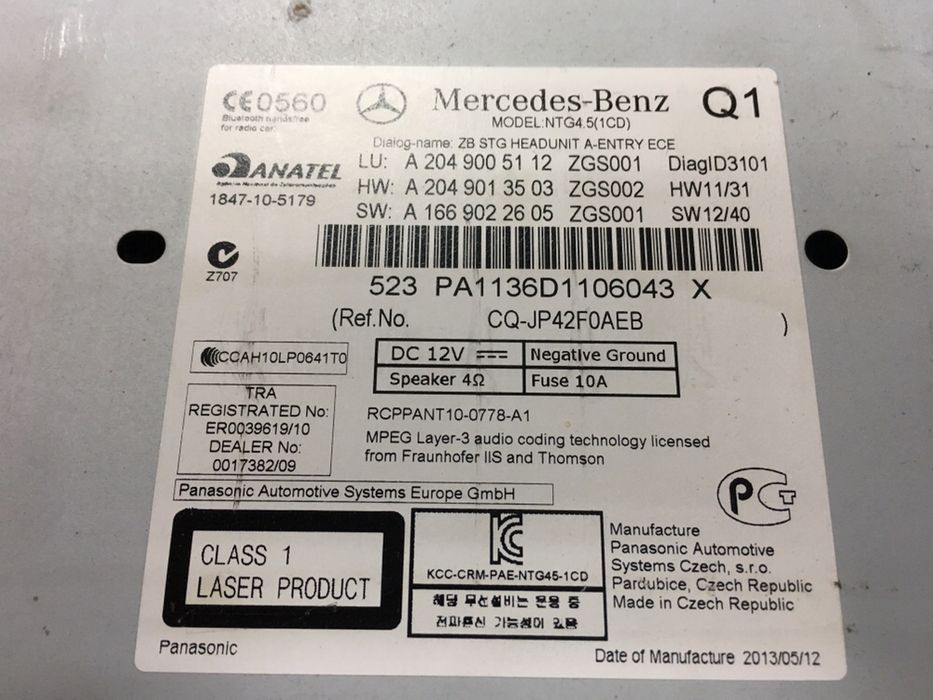 Mercedes C200 W204 Radio