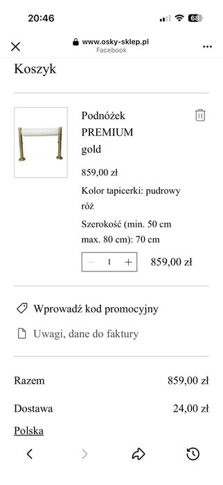 Podnóżek  osky  do pedicure  pudrowy roz