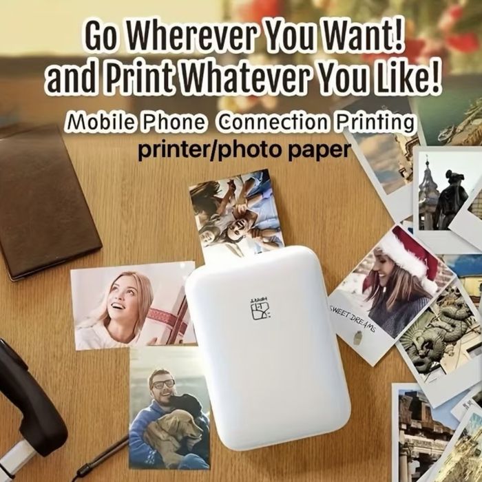 Instax Drukarka do mini zdjęć z telefonu Photo Printer Android Apple + 50 arkuszy na drukowanie zdjęć
