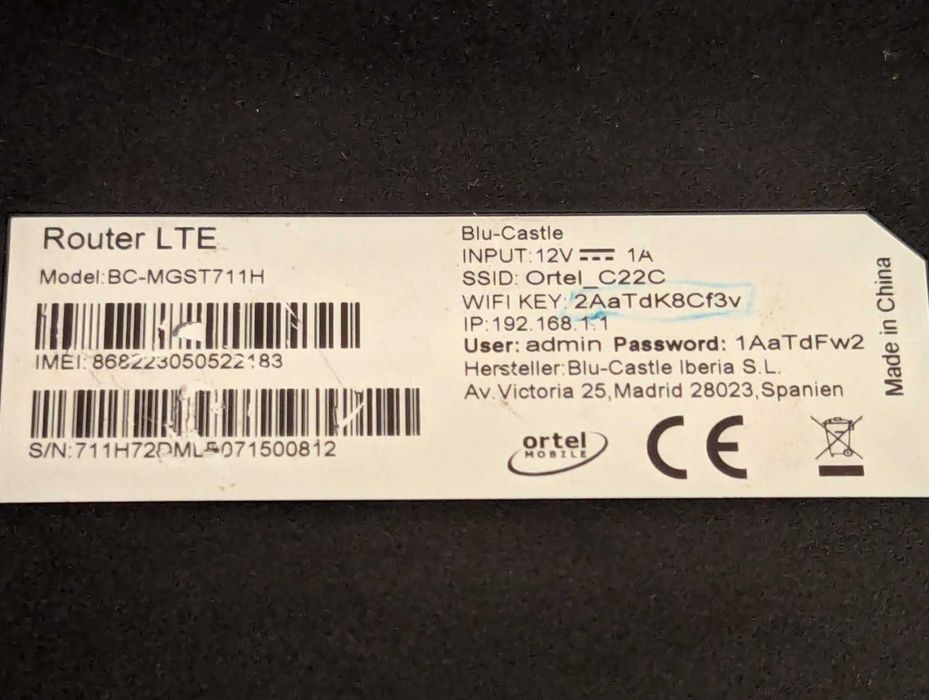 Швидкісний модем роутер 4g GSM LTE Wi-Fi Ortel BC-MGST711H всі операт.