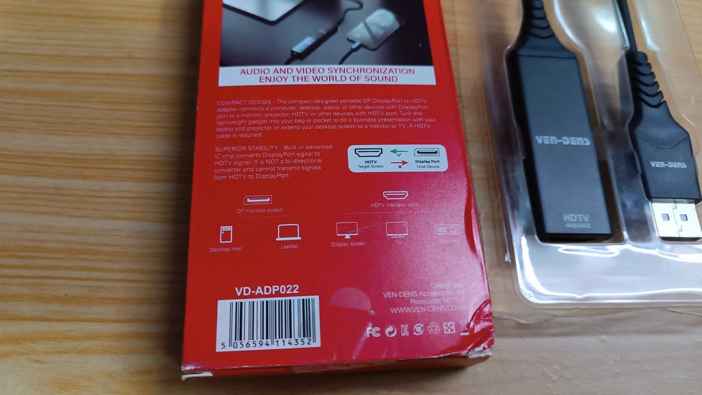 Адаптер VEN-DENS VD-ADP022 DisplayPort - HDMI