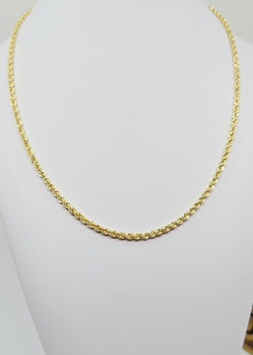 Złoty łańcuszek splot kordel próba 585 14k