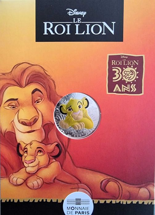 FRANÇA - 10€ moeda Rei Leão Prata