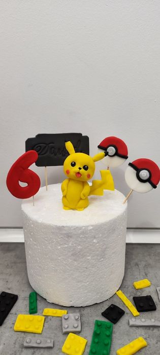 Charmander pokemon figurka z masy cukrowej na tort Pokemony jadalny po