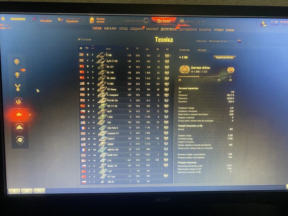 Продам аккаунт ворлд оф танкс