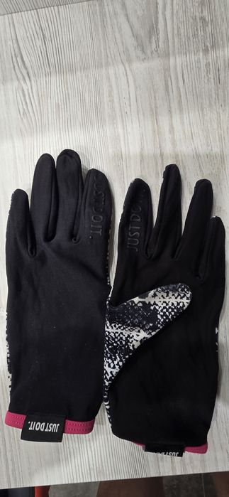 Nike Thermal Gloves Women's Medium Rally Running Printed Black/White/Vivid Pink