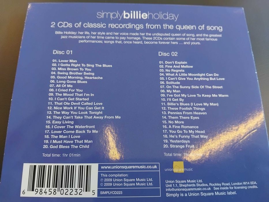Billie  hollday em cd duplo novo.