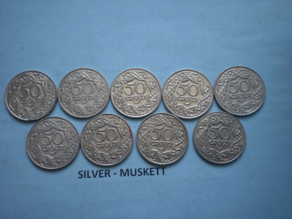 POLSKA -- 9 sztuk x 50 groszy - 1923 r .. .. ORYGINAŁY