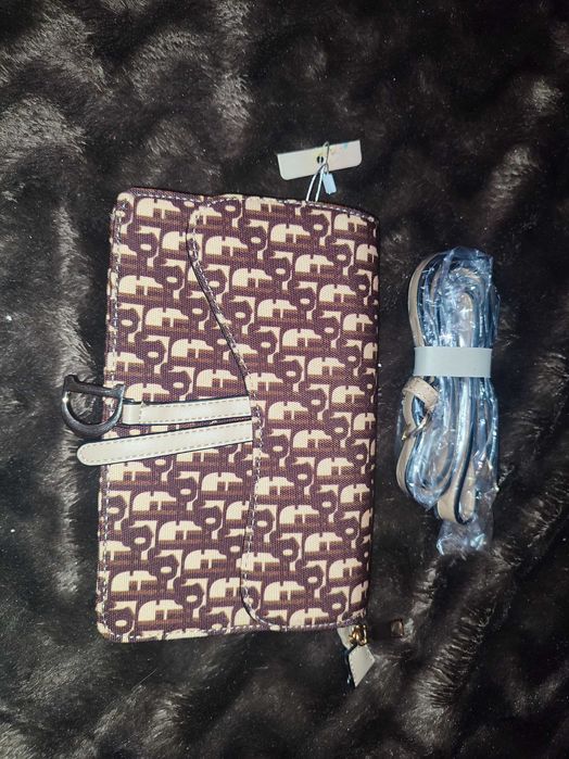 Mala clutch castanha nova
