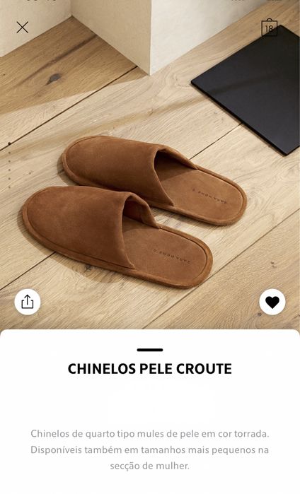 Chinelos Pele Croute Zara Home NOVO