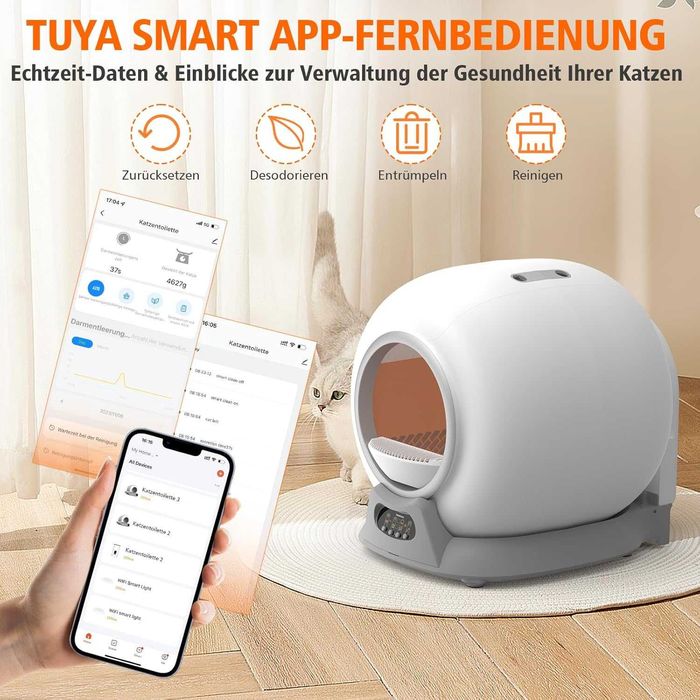 Micyox Samoczyszcząca się kuweta dla kota, , ekstra 65 l