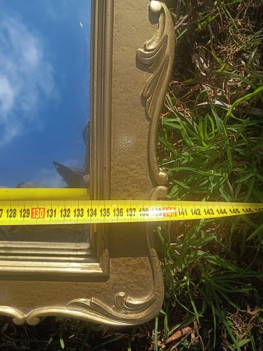 Espelho decorativo retangular, moldura talha dourada de estilo clássic