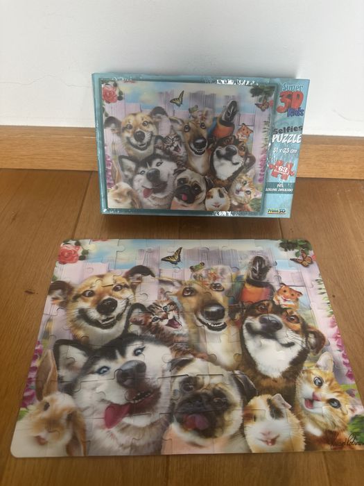 Puzzle 3D pieski i kotki