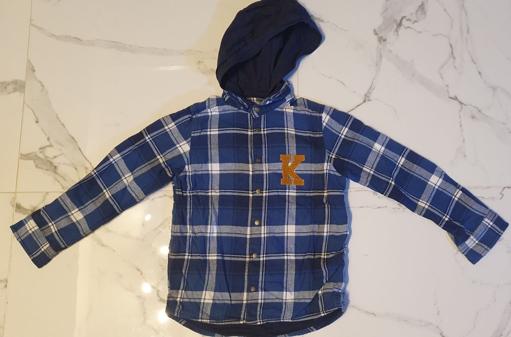 Bluza koszula Cool Club 134 cm krata granatowa