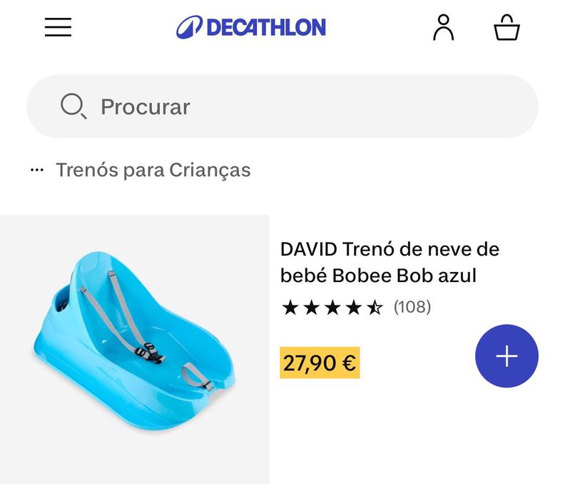 Trenó de neve Decathlon