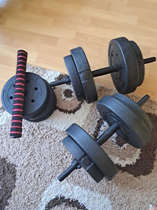 Hantle regulowane bitumiczne 2x20kg zestaw 40kg kompozytowe gryfy talerze