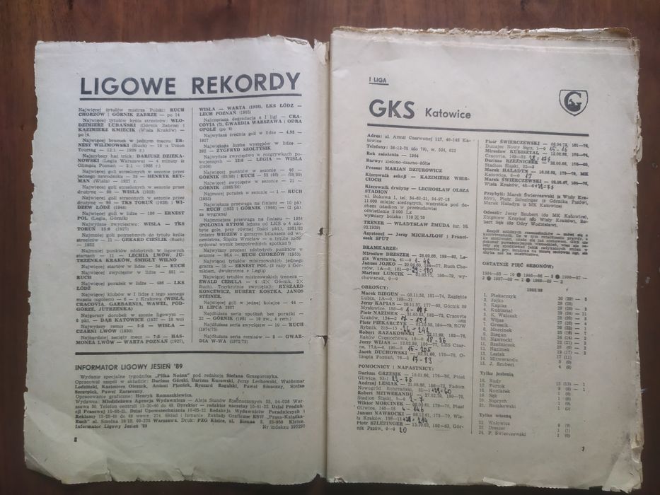 Skarb kibica I II III liga polska jesień 1989