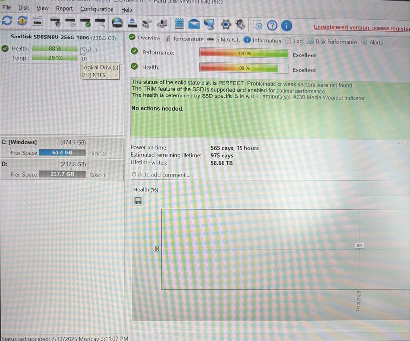 SSD 256 Gb, SanDisk m2 2280