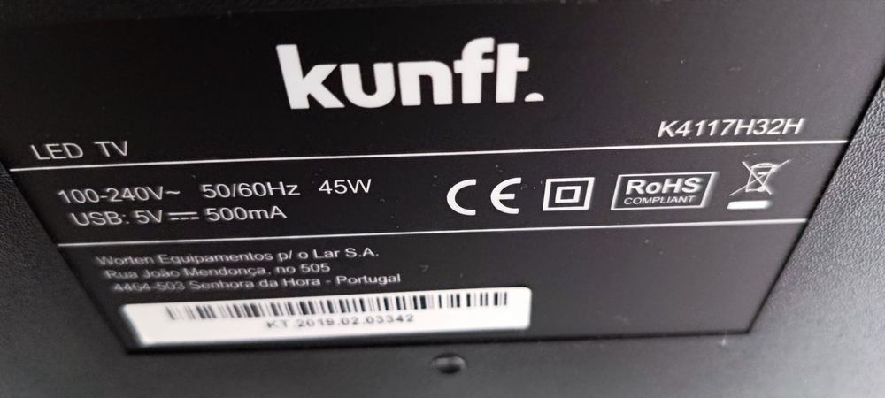 TV LED Kunft 32" HD