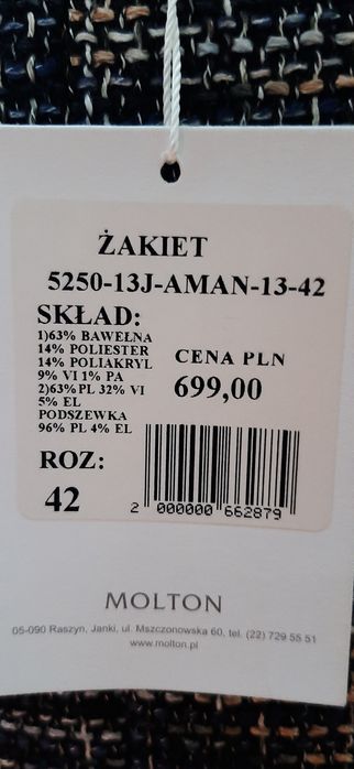 Nowy żakiet Molton 42