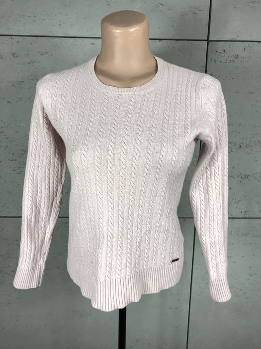 Superdry Premium Knitwear roz. M damski różowy sweter z dodatkiem kasz
