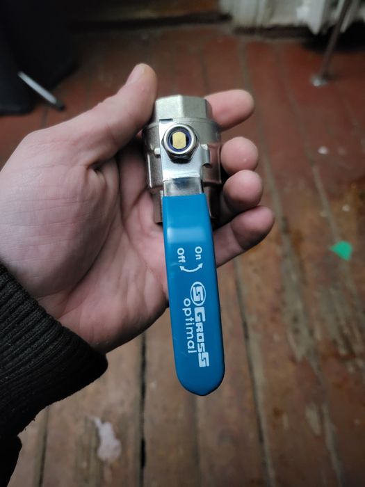 Кульовий кран Gross Optimal Ду 25 1" латунний з важелем