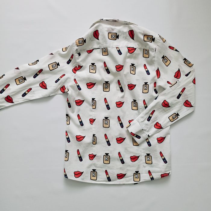 Elegancka taliowana koszula we wzory S/M do biura bawełna print