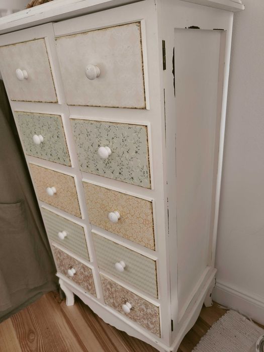 Szafka shabby, biała, retro, komoda, łazienkowa, nocna, boho