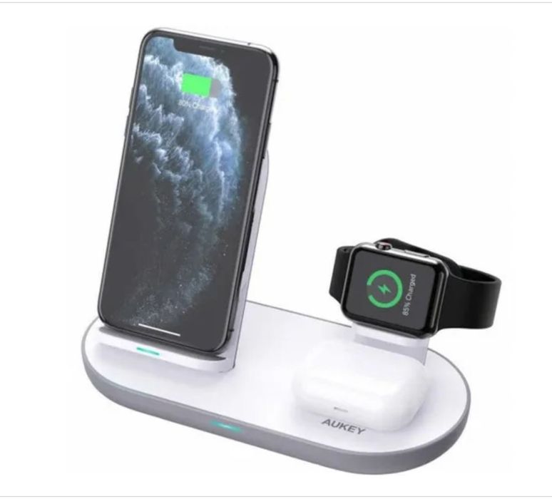 Cargador AUKEY 3 em 1 sem fios .