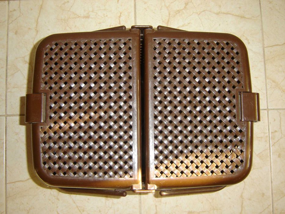 Kosz koszyk piknikowy zakupowy rattanowy prostokątny