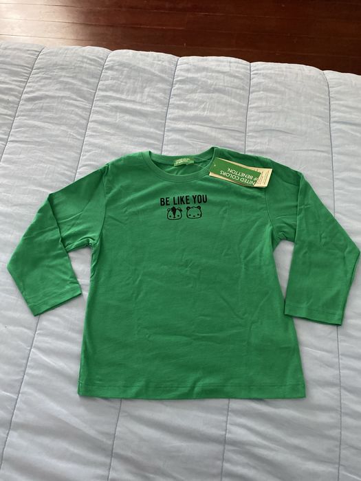 T-shirt de manga comprida criança benetton 2/3 anos