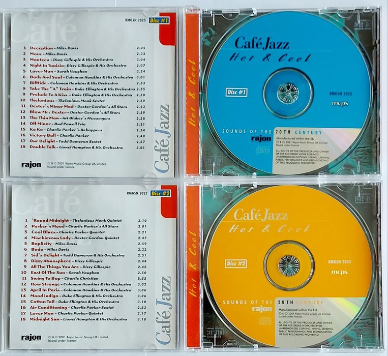 Cafe Jazz Hot & Cool 2CD Box 2001r Miles Davis Charlie Parker
