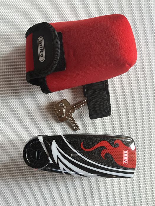 PREMIUM Blokada tarczy hamulcowej ABUS Detecto 7000 RS1 zabezpiecza motocykl rower ALARM 100dB !