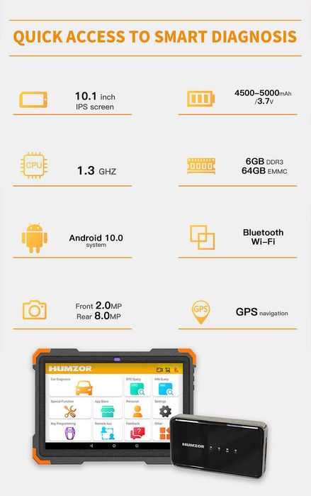 Maquina diagnosticos OBD para carros HUMZOR NEXZSYS NS366S Tablet