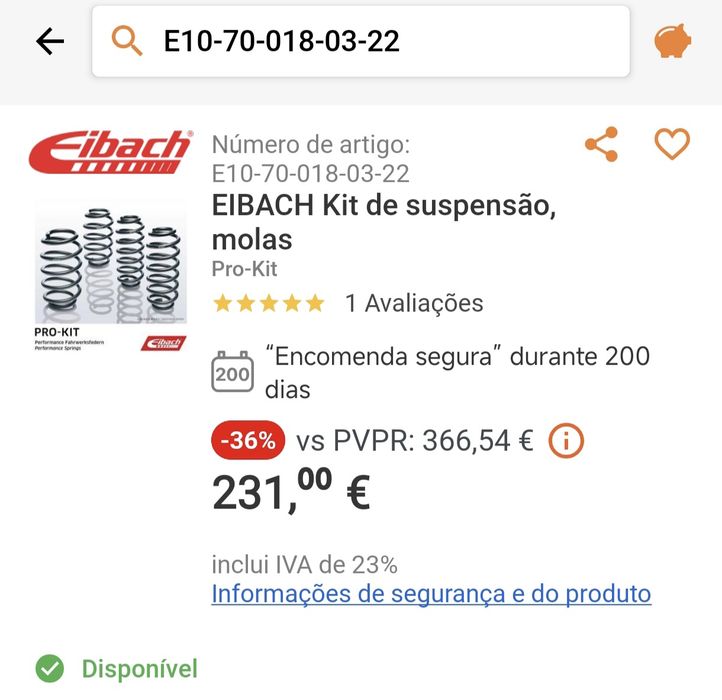 Kit 4 molas rebaixamento Peugeot 308