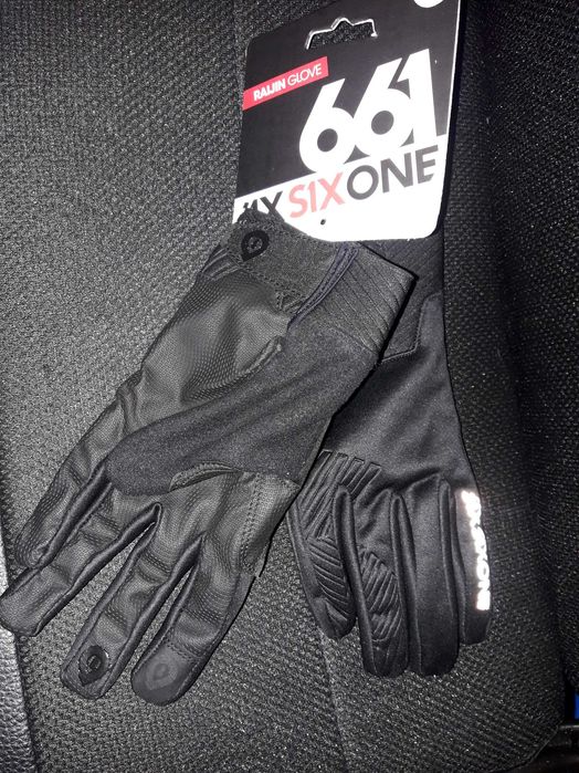 Rękawiczki rowerowe 661 Rękawice RAIJIN czarne S/M Softshell sixsixone