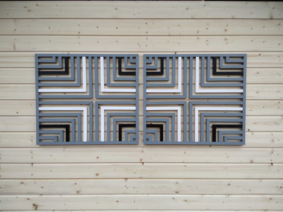 Dyptyk 2- częściowy ażurowy obraz z drewna 142 x 63 cm.